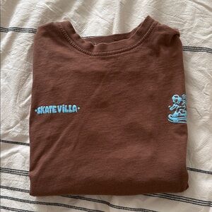 Zara 9-10 Boy Skater Box Tee Shirt. Brown